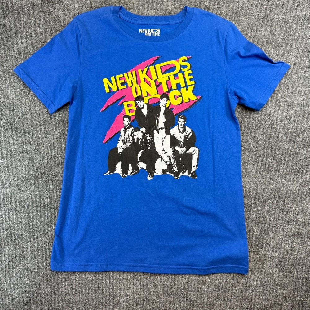 New Kids on the Block Graphic T-Shirt Blue Men's Size S Small NKOTB Band Tee 201